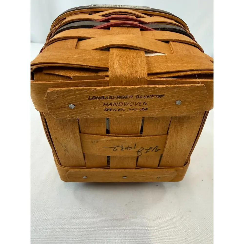 1993 Longaberger Inaugural Basket w/Star Liner & Tie-On 5